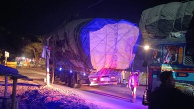 बिजली विभाग की लापरवाही से ट्रक की चपेट में खंभा टूटा, मुख्य मार्ग घंटों रहा बाधित