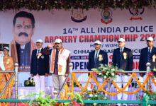चौदहवीं अखिल भारतीय पुलिस तीरंदाजी प्रतियोगिता का उपमुख्यमंत्री विजय शर्मा ने किया शुभारंभ…..