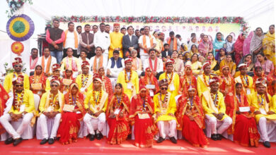 मुख्यमंत्री कन्या विवाह में उपमुख्यमंत्री विजय शर्मा ने घराती बन बारात परघाकर किया सभी का स्वागत….