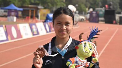 जनवरी 2026 में रेस-वॉक शुरू करने वाली शिलांग की युवा एथलीट बेथलीन माकरी ने खुद पर यकीन रखते हुए खेलो इंडिया ट्राइबल गेम्स में जीता कांस्य पदक….. जनवरी 2026 में रेस-वॉक शुरू करने वाली शिलांग की युवा एथलीट बेथलीन माकरी ने खुद पर यकीन रखते हुए खेलो इंडिया ट्राइबल गेम्स में जीता कांस्य पदक…..